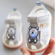 Sandalute bleu cu piuitoare si ursulet cu led mb2025su11-4-p31