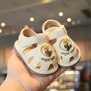 Sandalute ivoire cu piuitoare - floricica crosetata md2025su03-2-c