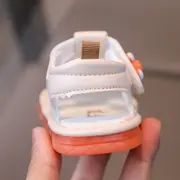 Sandalute ivoire cu piuitoare - ursulet lc md2025su08-3-s1