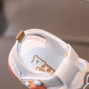 Sandalute ivoire cu piuitoare - ursulet lc md2025su08-3-s1