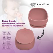 Bol din silicon cu ventuza, AppeKids, Classic - Old Rose KRTAK276104