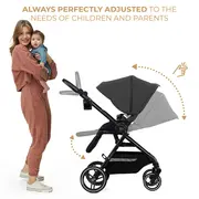 CARUCIOR KINDERKRAFT YOXI 3IN1 (MINK PRO) MOON GREY VIVKSYOXI00GRY3000