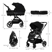 CARUCIOR KINDERKRAFT YOXI 3IN1 (MINK PRO) PURE BLACK VIVKSYOXI00BLK3000