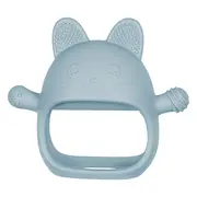 Jucarie pentru dentitie din silicon, Appekids, Manusa Kitty - Aqua Blue KRTAK276043
