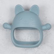 Jucarie pentru dentitie din silicon, Appekids, Manusa Kitty - Aqua Blue KRTAK276043