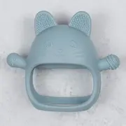 Jucarie pentru dentitie din silicon, Appekids, Manusa Kitty - Aqua Blue KRTAK276043