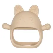 Jucarie pentru dentitie din silicon, Appekids, Manusa Kitty - Bubble Beige KRTAK276036