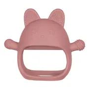 Jucarie pentru dentitie din silicon, Appekids, Manusa Kitty - Old Rose KRTAK276029