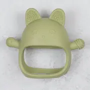 Jucarie pentru dentitie din silicon, Appekids, Manusa Kitty - Raw Green KRTAK276050