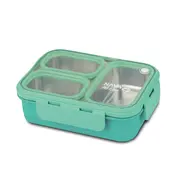 Recipient dreptunghiular pentru alimente bento din oțel inoxidabil "we care", turcoaz 800ml smb10-262-002