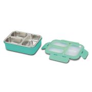Recipient dreptunghiular pentru alimente bento din oțel inoxidabil "we care", turcoaz 800ml smb10-262-002