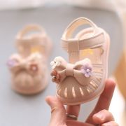 Sandale roz pudra pentru fetite, cu fundita 3d si floricele aplicate md2025su29-2-p31