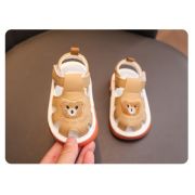 Sandalute crem cu piuitoare - bear family mb2025su13-2-sa45