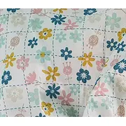Cearceaf Floricele jucause, cu elastic, din bumbac, 60x85 cm KDECE6085FJ