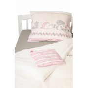 Lenjerie pat copii Odette Pink, din bumbac, 100x135 cm KDEHP100135HP4060ODTP