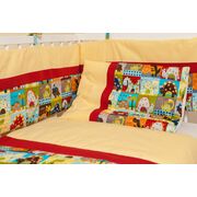 Protectie jumatate patut 60 x 120 cm Dinozauri cu galben, KidsDecor, din bumbac KDE35NBDG