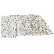 Set cearceafuri Floricele jucause, cu elastic din bumbac, 63x127 cm KDECE263127FJ