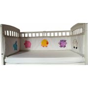 Set protectii patut Animale brodate, din bumbac KDESPBAB60
