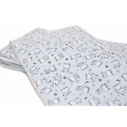 Set protectii patut Baby Bear albastru, din bumbac, 60x120 cm KDE35NBBBA