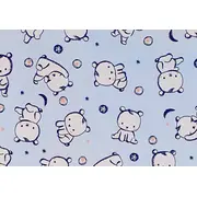 Set protectii patut Baby Bear albastru, din bumbac, 60x120 cm KDE35NBBBA