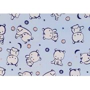 Set protectii patut Baby Bear albastru, din bumbac, 63x127 cm KDE35NBBBA63127
