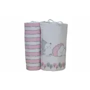 Set protectii patut Odette Pink, din bumbac, 50x100 cm KDE20NBODTPBABY