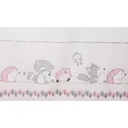 Set protectii patut Odette Pink, din bumbac, 63x127 cm KDE35NBODTP63127