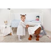 Lenjerie pat copii Baby Bear Albastru, din bumbac, 52x95 cm, 75x100 cm set 3 piese KDELP375355295BBA