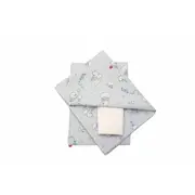 Lenjerie pat copii Ursuletul Martinica Albastru, din bumbac, 60x120 cm, 75x100 cm set 3 piese KDELP3753560120UMA