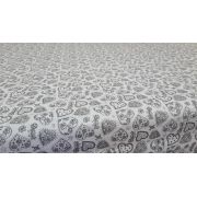 Set cearceafuri Gray Hearts, cu elastic din bumbac, 63x127 cm KDECE263127GRH
