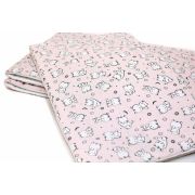 Set protectii patut Baby Bear roz, din bumbac, 63x127 cm KDE35NBBBR63127