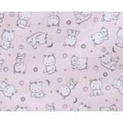 Set protectii patut Baby Bear roz, din bumbac, 63x127 cm KDE35NBBBR63127