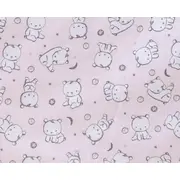 Set protectii patut Baby Bear roz, din bumbac, 63x127 cm KDE35NBBBR63127