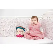 Set protectii patut Baby Bear roz, din bumbac, 70x140 cm KDE35NBBBR70140