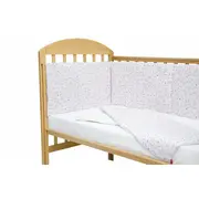 Set protectii patut Baby Bear roz, din bumbac, 70x140 cm KDE35NBBBR70140