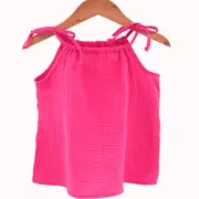 Top cu snur pentru copii, din muselina, Pink Pop, 5-6 ani KDETSM56BLD