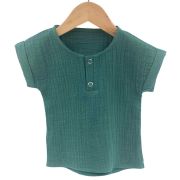 Tricou cu capse de vara pentru copii, din muselina, Curious Explorer, 3-4 ani KDEBM34CE