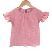 Tricou cu volanase la maneci pentru copii, din muselina, Blushing Pink , 18-24 luni KDETMV1824RR