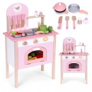 Bucatarie din lemn pentru copii cu accesorii, 48 x 26 x 76.5 cm, ecotoys hm232570 edeedihm232570