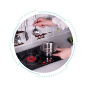 Bucatarie din lemn pentru copii cu accesorii, 70 x 30 x 93 cm, ecotoys tl403005 edeeditl403005