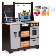 Bucatarie din lemn pentru copii cu accesorii, 74 x 29.5 x 96 cm, ecotoys tl40030 edeeditl40030