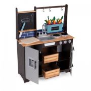Bucatarie din lemn pentru copii cu accesorii, 74 x 29.5 x 96 cm, ecotoys tl40030 edeeditl40030