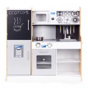 Bucatarie din lemn pentru copii cu accesorii, 90.3 x 31 x 90 cm, ecotoys tl053001 edeeditl053001