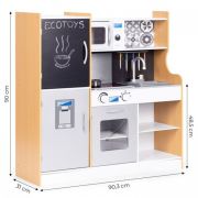 Bucatarie din lemn pentru copii cu accesorii, 90.3 x 31 x 90 cm, ecotoys tl053001 edeeditl053001