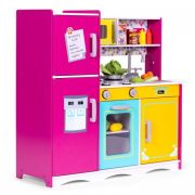 Bucatarie din lemn pentru copii cu accesorii, 92 x 29.5 x 83 cm, ecotoys tl40027 edeeditl40027