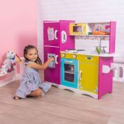 Bucatarie din lemn pentru copii cu accesorii, 92 x 29.5 x 83 cm, ecotoys tl40027 edeeditl40027
