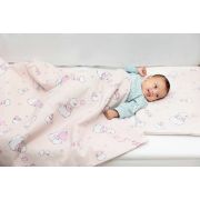Lenjerie pat copii Ursuletul Martinica Roz, din bumbac, 70x110 cm, 110x125 cm set 4 piese KDELP41103570110UMR