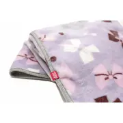 Paturica pufoasa de plus, 2 fete, mov cu fundite, gri cu buline, 75x75 cm KDEPP2MG7575