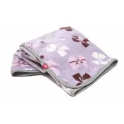 Paturica pufoasa de plus, 2 fete, mov cu fundite, gri cu buline, 75x75 cm KDEPP2MG7575