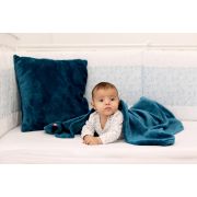 Paturica pufoasa de plus turcoaz, din polyester, 75x75 cm KDEPPT7575